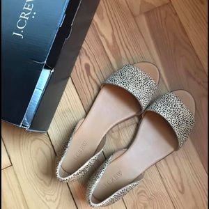 MORGAN CALF HAIR PEEP-TOE FLATS